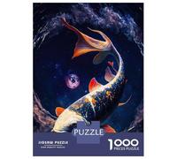 Jigsaw Puzzles 1000 Pieces for Teenagers Cosmic Koi 2 Jigsaws for Adults Fun Games Perfect Decoration Unique Birthday And Gifts 52x38cm/1000pcs