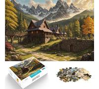 Jigsaw Puzzles 1000 Pieces for teenagers Cozy Cabin in a Forest Entspannungsspiele Geeignet für die Schreibtischdekoration75x50cm