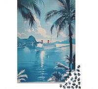 Jigsaw Puzzles 1000 Pieces for Teenagers Cruise Ship Ocean Poster Jigsaw for Adults Relaxing Games Improve Memory Stress Reduction Gifts 70x50cm/1000pcs