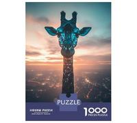 Jigsaw Puzzles 1000 Pieces for Teenagers Curious Cosmic Giraffe Adult Jigsaw Puzzle Fun Games Improve Memory Help The Brain Exercise 52x38cm/1000pcs