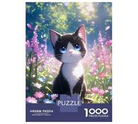 Jigsaw Puzzles 1000 Pieces for Teenagers Cute Baby Cat in Meadow Jigsaw for Adults Toy Wall Decor Precision Cutting Stress Reduction Gifts 70x50cm/1000pcs