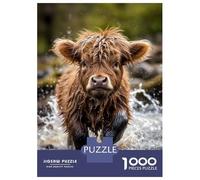 Jigsaw Puzzles 1000 Pieces for Teenagers Cute Baby Highland Cow Puzzle for Adults Brain Teaser Game Stress Reliever for Birthday, Chrismas 52x38cm/1000pcs