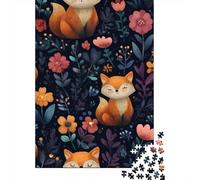 Jigsaw Puzzles 1000 Pieces for Teenagers Cute Fox Pattern-5 Jigsaw Puzzle Relaxing Games Analysis And Logic Stress Reduction Gifts 52x38cm/1000pcs