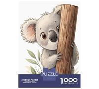 Jigsaw Puzzles 1000 Pieces for Teenagers Cute Koala Peeking from Behind A Tree Puzzles for Adults Relaxing Games Stress Reliever Help The Brain Exercise 70x50cm/1000pcs