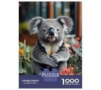 Jigsaw Puzzles 1000 Pieces for Teenagers Cute Koala Portrait Surrounded by Flowers Jigsaw for Adults Relaxing Games Improve Memory Stress Reduction Gifts 52x38cm/1000pcs