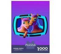 Jigsaw Puzzles 1000 Pieces for Teenagers Cute Ponies Jigsaw for Adults Toy Wall Decor Precision Cutting Stress Reduction Gifts 38x26cm/1000pcs