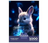 Jigsaw Puzzles 1000 Pieces for Teenagers Cute Rabbit Luminous Glow Teenager Puzzles Relax Games Stress Reliever Deal As Gifts for The Whole Family 38x26cm/1000pcs