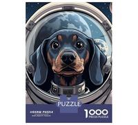 Jigsaw Puzzles 1000 Pieces for Teenagers Dachshund Dog Astronaut Teenager Puzzles Relax Games Stress Reliever Deal As Gifts for The Whole Family 52x38cm/1000pcs