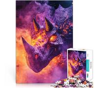 Jigsaw Puzzles 1000 Pieces for teenagers Dark Triceratops Dinosaur Staycation Kill time 50x75cm Great gifts and toys for and Age 14
