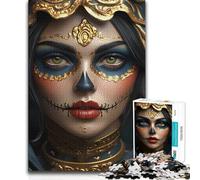 Jigsaw Puzzles 1000 Pieces for Teenagers Day of The Dead Portrait Challenging Game Toys Pattern Assembly Gifts Ideas (38x26cm)