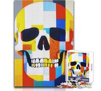 Jigsaw Puzzles 1000 Pieces for Teenagers De Stijl Skull Two Toy Intellectual Game Enhance Memory Gift Birthday Size 38x26cm