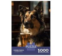 Jigsaw Puzzles 1000 Pieces for Teenagers Dog Drinking Beer Puzzle for Adults Brain Teaser Game Stress Reliever for Birthday, Chrismas 70x50cm/1000pcs