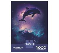 Jigsaw Puzzles 1000 Pieces for Teenagers Dolphin Silhouette Galaxy Jigsaw for Adults Toy Wall Decor Precision Cutting Stress Reduction Gifts 70x50cm/1000pcs