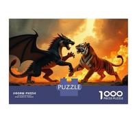 Jigsaw Puzzles 1000 Pieces for Teenagers Dragon Versus Tiger Battle Puzzles for Adults DIY Toys Precision Cutting Help The Brain Exercise 70x50cm/1000pcs