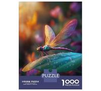 Jigsaw Puzzles 1000 Pieces for Teenagers Dragonfly on Leaf Puzzles for Adults DIY Toys Precision Cutting Help The Brain Exercise 52x38cm/1000pcs