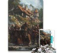 Jigsaw Puzzles 1000 Pieces for Teenagers Dwarven Warriors in A Fantasy Landscape Learning Educational Birthday Gifts for And 14 Years And over (size 38x26cm)