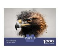 Jigsaw Puzzles 1000 Pieces for Teenagers Eagle Head Watercolor Splash Art Adult Jigsaw Hands-on Game Wall Art Deal As Gifts for The Whole Family 70x50cm/1000pcs