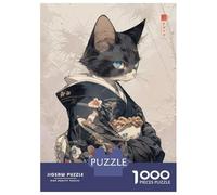 Jigsaw Puzzles 1000 Pieces for Teenagers Edo Cat Geisha Jigsaw for Adults Toy Wall Decor Precision Cutting Stress Reduction Gifts 70x50cm/1000pcs
