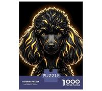 Jigsaw Puzzles 1000 Pieces for Teenagers Elegant Black Poodle with Golden Accents Puzzle for Adults Fun Games Enhance Memory Unique Birthday And Gifts 70x50cm/1000pcs