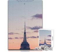 Jigsaw Puzzles 1000 Pieces for Teenagers Empire State Building Family Fun & Game Night Difficult Hard Anti-Stress Toys Size 38x26cm