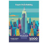 Jigsaw Puzzles 1000 Pieces for Teenagers Empire State Building Puzzles for Adults DIY Toys Precision Cutting Help The Brain Exercise 52x38cm/1000pcs