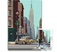 Jigsaw Puzzles 1000 Pieces for Teenagers Empire State Pixel Toys Educational Games Tough Challenge Gift For Birthdays Size 38x52cm