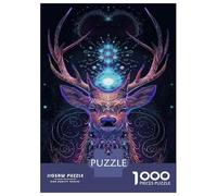 Jigsaw Puzzles 1000 Pieces for Teenagers Enchanted Deer Art Print Adult Jigsaw Toy Wall Decor Staycation Kill Time Help The Brain Exercise 38x26cm/1000pcs
