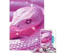 Jigsaw Puzzles 1000 Pieces for Teenagers Enchanted Serpent︰ Glittering in Pink Light Educational Games Challenging Game Toys Gifts For Birthdays Presents for Women (Size 38x26cm)