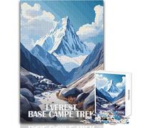 Jigsaw Puzzles 1000 Pieces for Teenagers Everest Base Camp Trek Nepal Family Fun & Game Night Difficult Hard Anti-Stress Toys Size 38x52cm