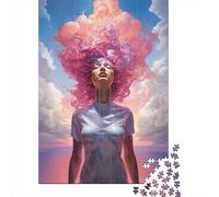 Jigsaw Puzzles 1000 Pieces for Teenagers Fantasy Artwork Woman with Clouds Hair Jigsaw Puzzle Relaxing Games Analysis And Logic Stress Reduction Gifts 52x38cm/1000pcs