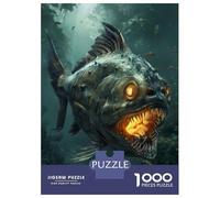 Jigsaw Puzzles 1000 Pieces for Teenagers Fantasy Piranha Glowing Puzzle for Adults Brain Teaser Game Stress Reliever for Birthday, Chrismas 70x50cm/1000pcs