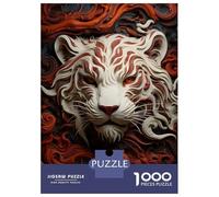 Jigsaw Puzzles 1000 Pieces for Teenagers Fierce White Tiger Jigsaw for Adults Toy Wall Decor Precision Cutting Stress Reduction Gifts 70x50cm/1000pcs