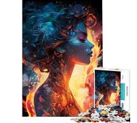 Jigsaw Puzzles 1000 Pieces for Teenagers Fire Woman Puzzle for Adults Hands-on Game Difficult Hard Stress Reduction Gifts (Size 38x52cm)