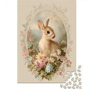 Jigsaw Puzzles 1000 Pieces for Teenagers Floral Bunny Wall Art Print Adult Jigsaw Hands-on Game But Fun And Humorous Stress Reduction Gifts 70x50cm/1000pcs