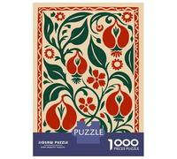 Jigsaw Puzzles 1000 Pieces for Teenagers Floral Ornament with Pomegranates And Leaves Puzzle for Adults Family Game Staycation Kill Time Stress Reduction Gifts 52x38cm/1000pcs