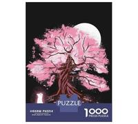 Jigsaw Puzzles 1000 Pieces for Teenagers Fox at Sakura Tree Jigsaw Puzzle Fun Games For Family Fun Deal As Gifts for The Whole Family 52x38cm/1000pcs