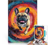 Jigsaw Puzzles 1000 Pieces for teenagers French Bulldog in Rainbow Lernspielzeug Künstlersammlung, Bildende Kunst52x38cm