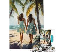 Jigsaw Puzzles 1000 Pieces for Teenagers Friends Walking on A Beach Educational Games Challenging Game Toys Gifts For Birthdays Presents for Women (Size 50x75cm)