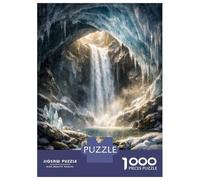 Jigsaw Puzzles 1000 Pieces for Teenagers Frozen Waterfall Cave Jigsaw for Adults Relaxing Games Improve Memory Stress Reduction Gifts 52x38cm/1000pcs