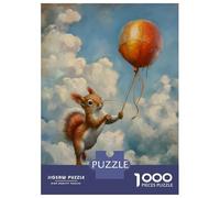 Jigsaw Puzzles 1000 Pieces for Teenagers Funny Squirrel Balloon Puzzle for Adults Brain Teaser Game Stress Reliever for Birthday, Chrismas 38x26cm/1000pcs