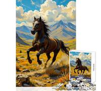Jigsaw Puzzles 1000 Pieces for Teenagers Galloping Horse in Mountain Landscape 1000 Piece Jigsaws Family Games Great Gifts for Games Difficult Hard (38x52cm)