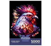 Jigsaw Puzzles 1000 Pieces for Teenagers Geometric Chicken Rooster Jigsaw for Adults Toy Wall Decor Precision Cutting Stress Reduction Gifts 52x38cm/1000pcs