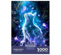 Jigsaw Puzzles 1000 Pieces for Teenagers Ghost Cat with Butterflies Adult Jigsaw Puzzle Fun Games Improve Memory Help The Brain Exercise 70x50cm/1000pcs