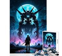 Jigsaw Puzzles 1000 Pieces for Teenagers Giant Fantasy Anime Mech Warrior Vs. Cyberpunk Samurai DIY Toys Secret Santa Gifts Educational Game for Birthday, Chrismas Size 38x52cm