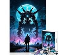 Jigsaw Puzzles 1000 Pieces for Teenagers Giant Fantasy Anime Mech Warrior Vs. Cyberpunk Samurai Home Decoration Toys Art Work Gift Fun Games Train Your Brain And Hands Size 50x75cm