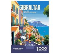 Jigsaw Puzzles 1000 Pieces for Teenagers Gibraltar Mediterranean Puzzles for Adults Relaxing Games Stress Reliever Help The Brain Exercise 52x38cm/1000pcs
