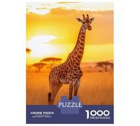 Jigsaw Puzzles 1000 Pieces for Teenagers Giraffe at Sunset Jigsaw Puzzle Fun Games For Family Fun Deal As Gifts for The Whole Family 38x26cm/1000pcs