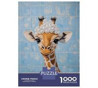 Jigsaw Puzzles 1000 Pieces for Teenagers Giraffe Bath Time Jigsaw for Adults Relaxing Games Improve Memory Stress Reduction Gifts 70x50cm/1000pcs