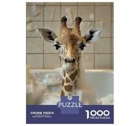 Jigsaw Puzzles 1000 Pieces for Teenagers Giraffe in A Bubble Bath Jigsaws for Adults Relaxing Games Analysis And Logic for Birthday, Chrismas 70x50cm/1000pcs