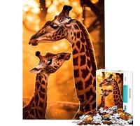 Jigsaw Puzzles 1000 Pieces for Teenagers Giraffe Mother with Child Jigsaw 1000 Pieces Home Decoration Toys Wall Decoration Deal As Gifts for The Whole Family (38x26cm)